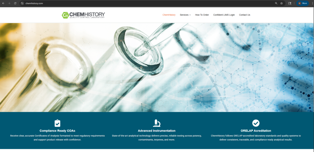 ChemHistory Website Design Screenshoot