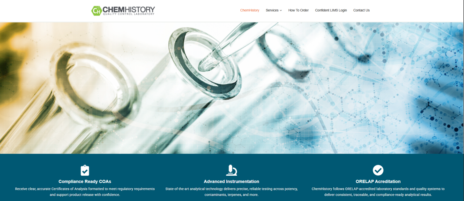 ChemHistory Website Design Screenshoot